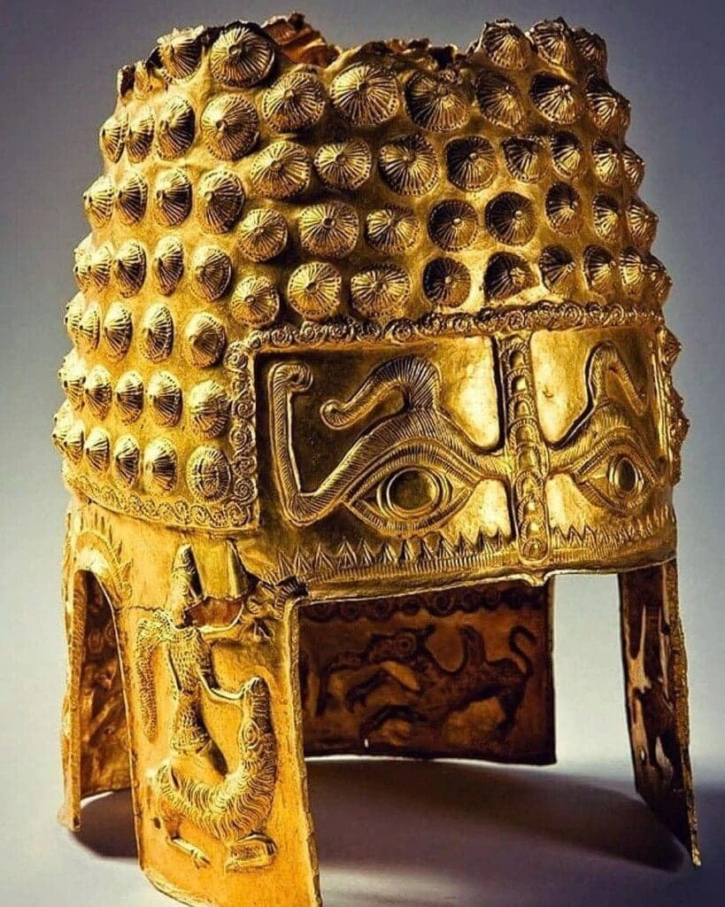 Thracian helmet, gold, Romania, 4th century BCE