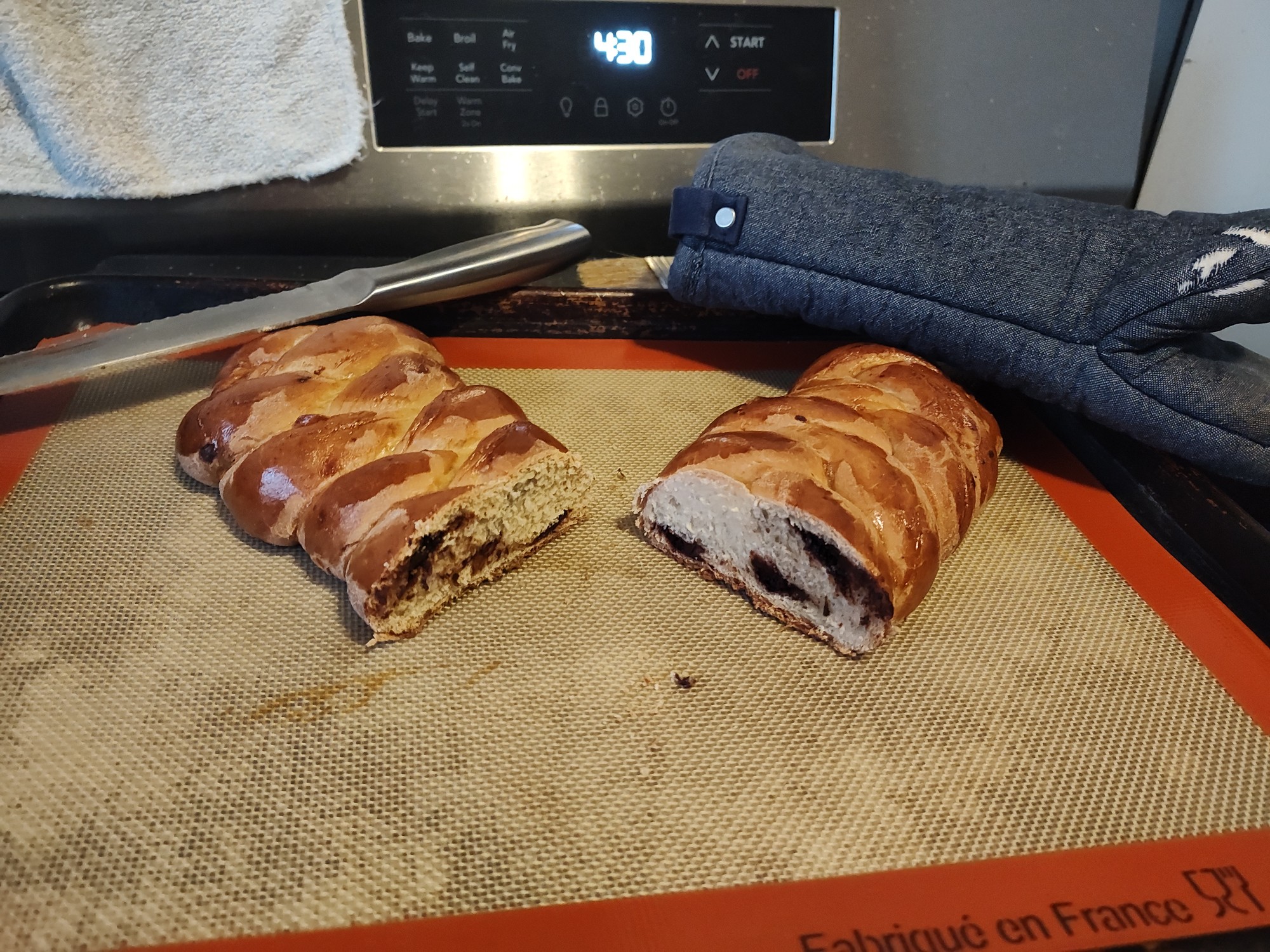 aaaand i let it rise too long. and i should have let the chocolate cool before cutting. oh well it was still tasty!