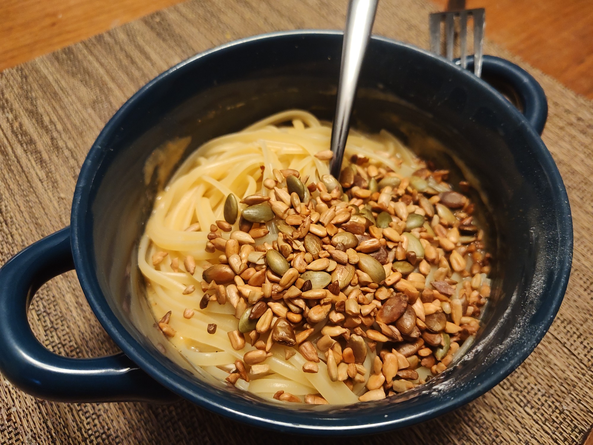 pre-mix, cheese is buried but stirs up very nice