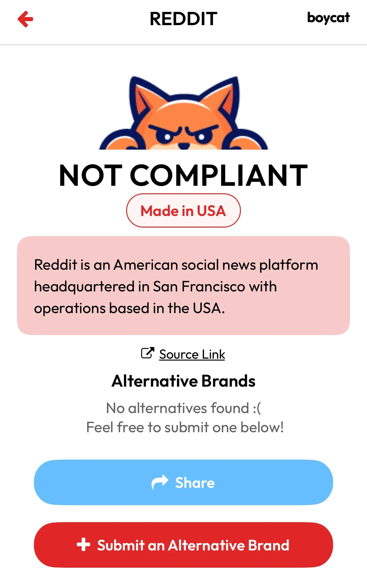 Just Noticied The Boycat Firefox Extension Warning Me Against Reddit