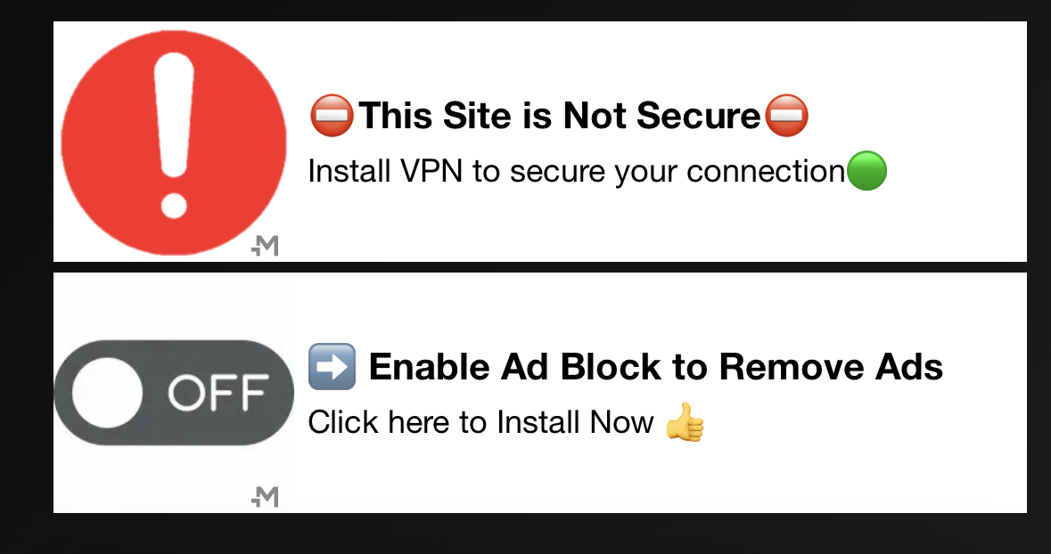 Sketchy dark pattern ads